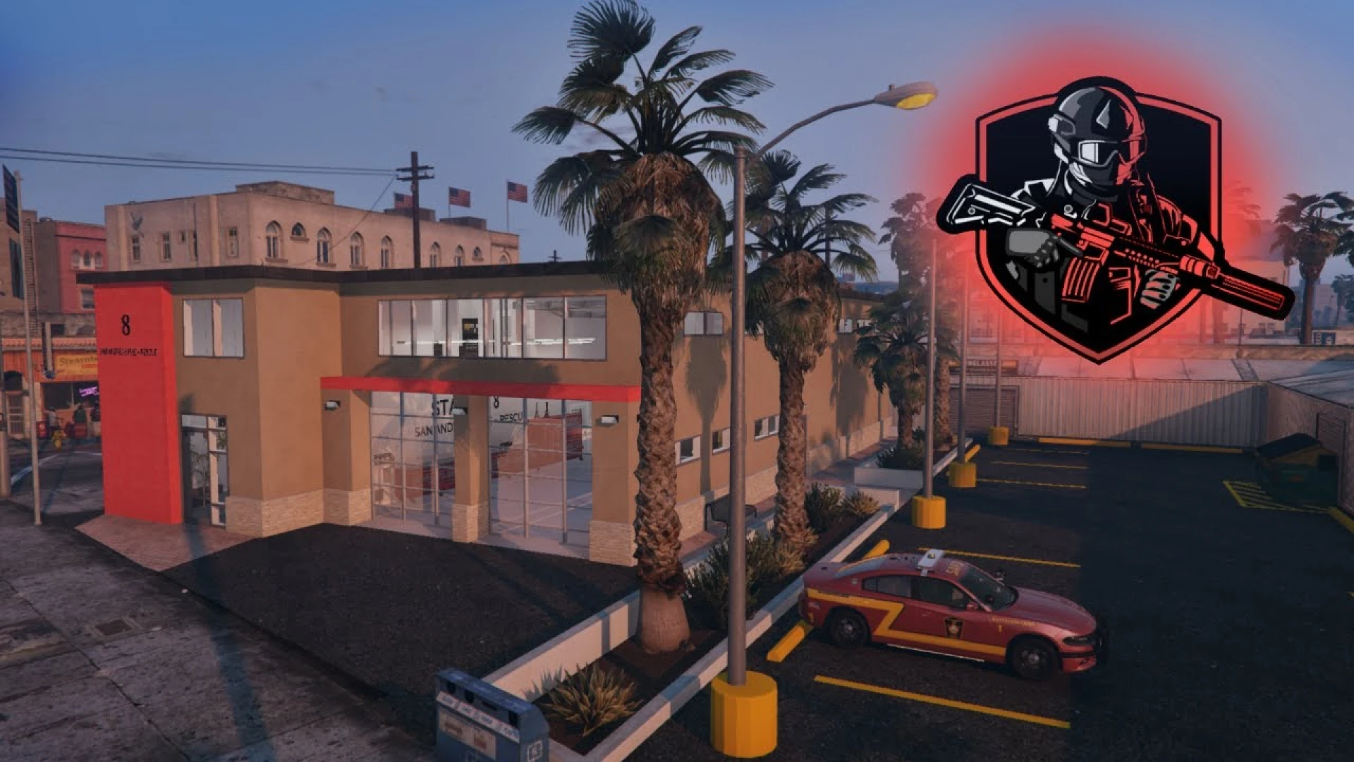 Vespucci beach fire station interior view in a FiveM roleplay server