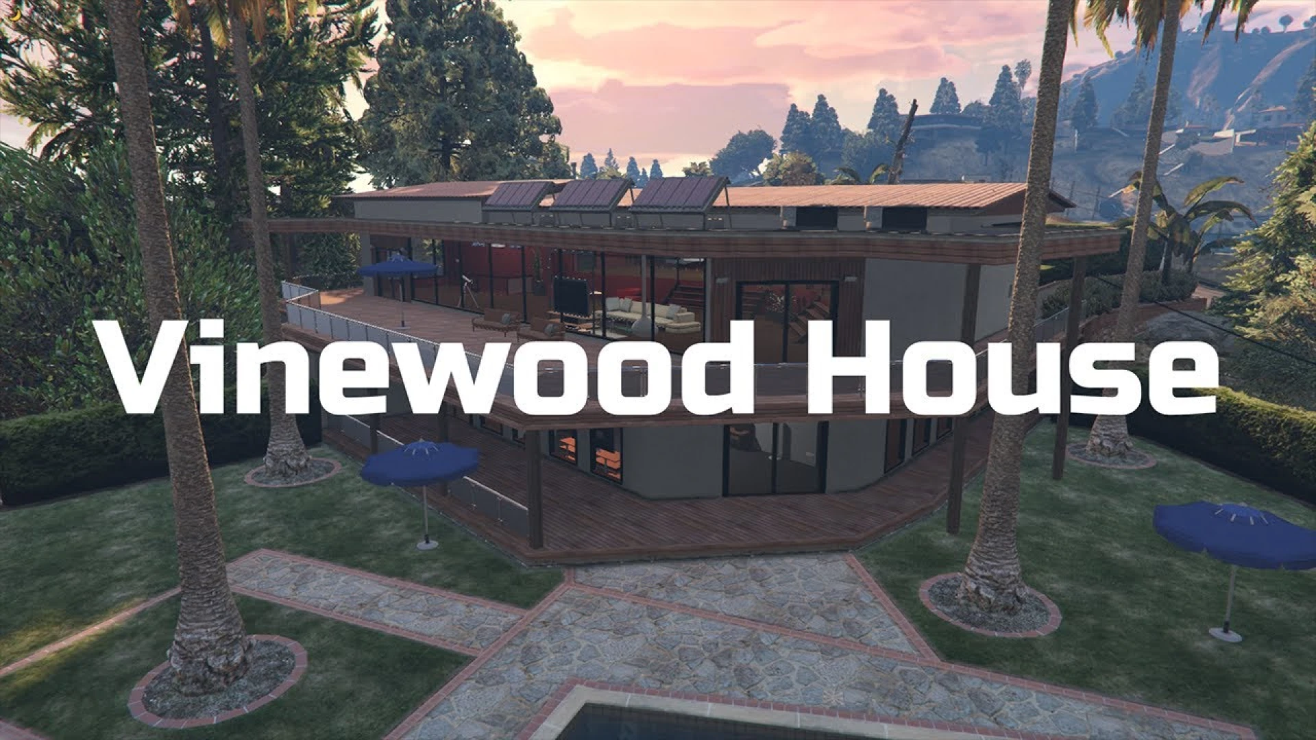 Vinewood House MLO open living room and hillside view in FiveM