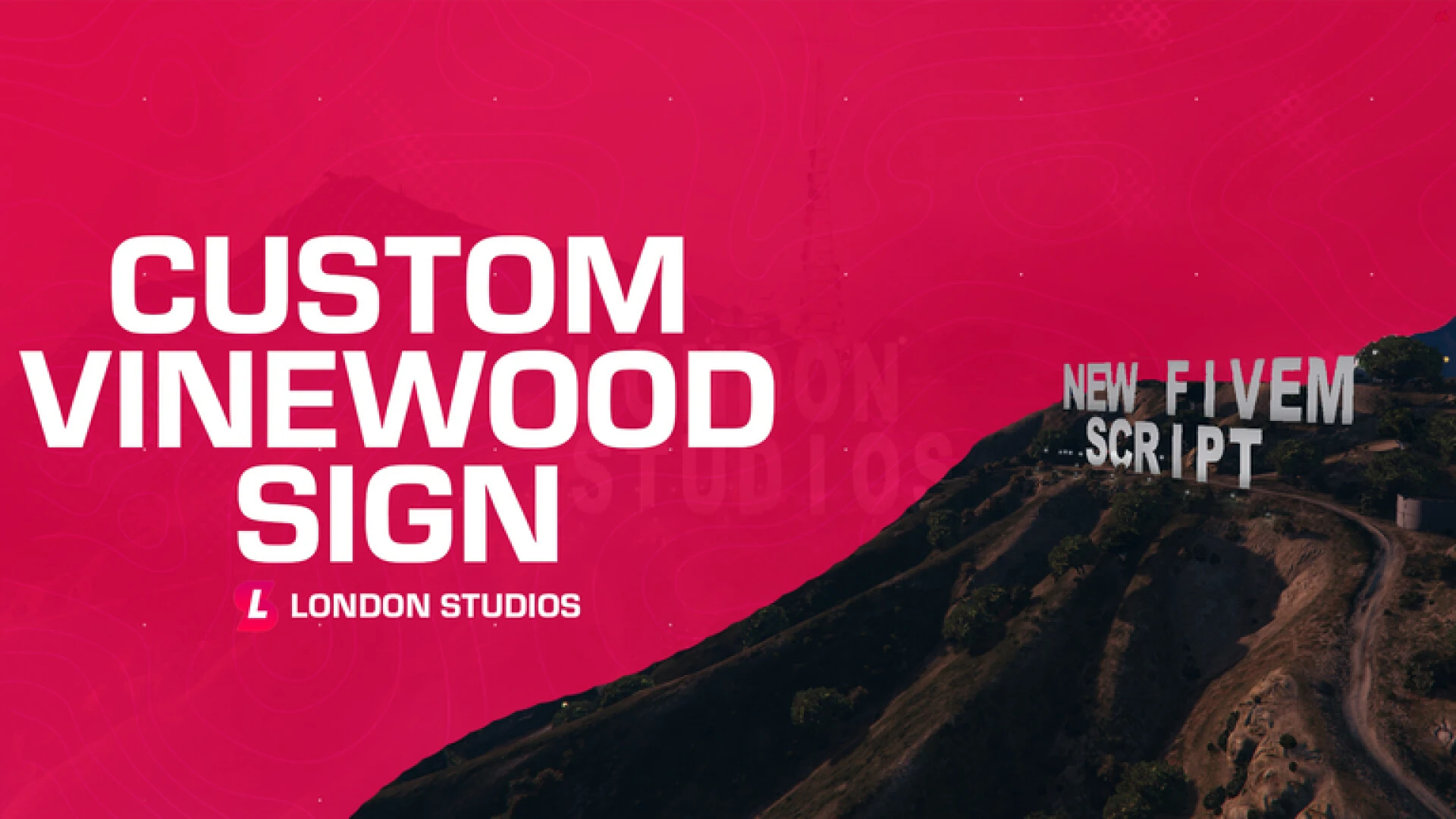 Customizable Vinewood Sign FiveM script — edited hillside sign text