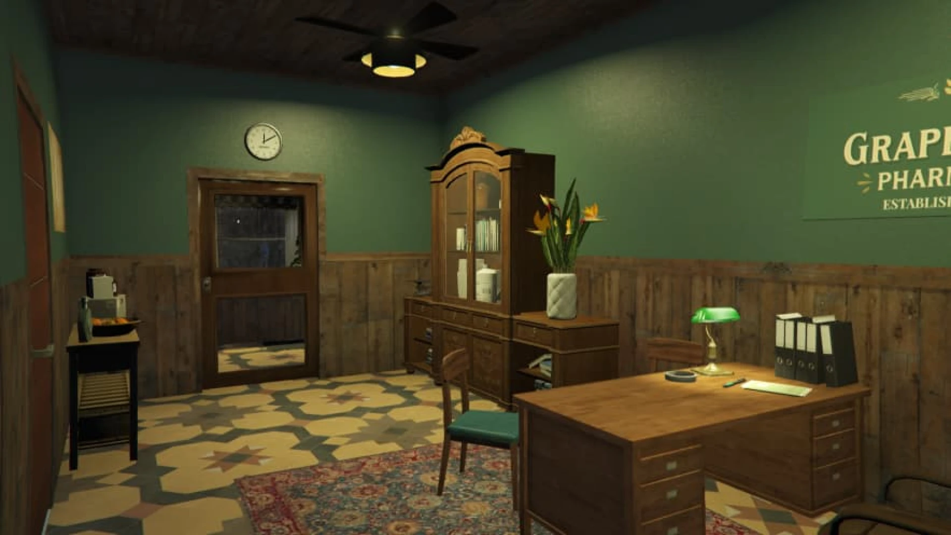 Vintage pharmacy MLO drugstore interior with shelves in Grapeseed FiveM — view 3