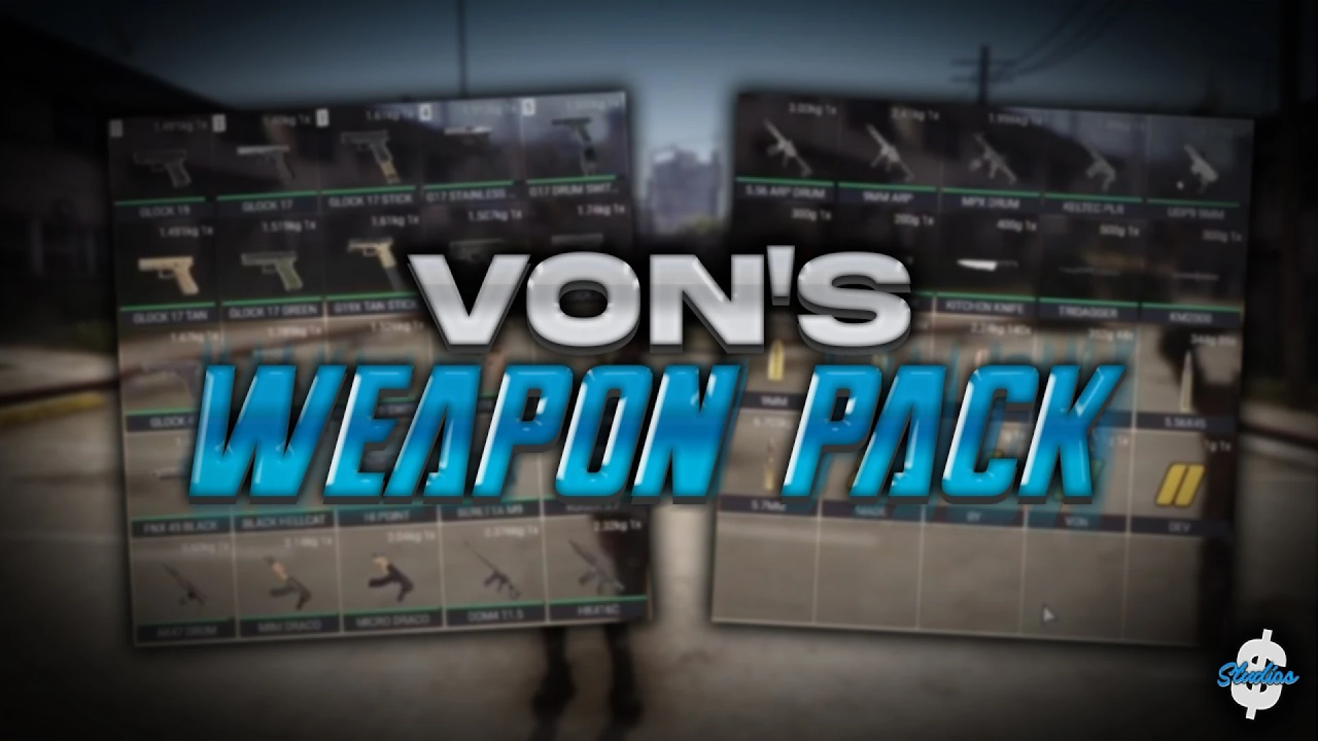 Vons weapon pack firearm models for FiveM servers