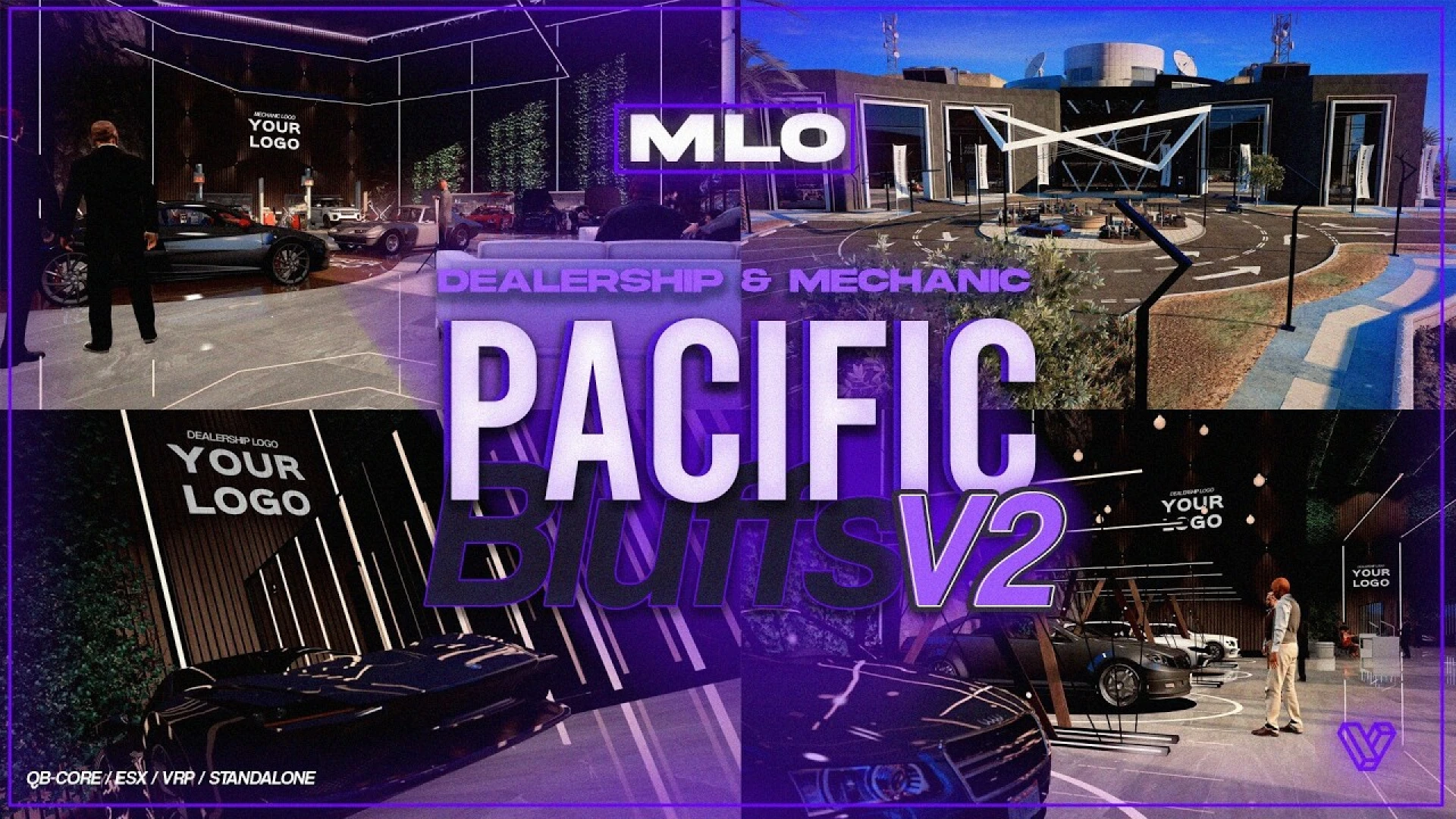 Pacific Bluffs MLO mechanic garage with work bays and lifts