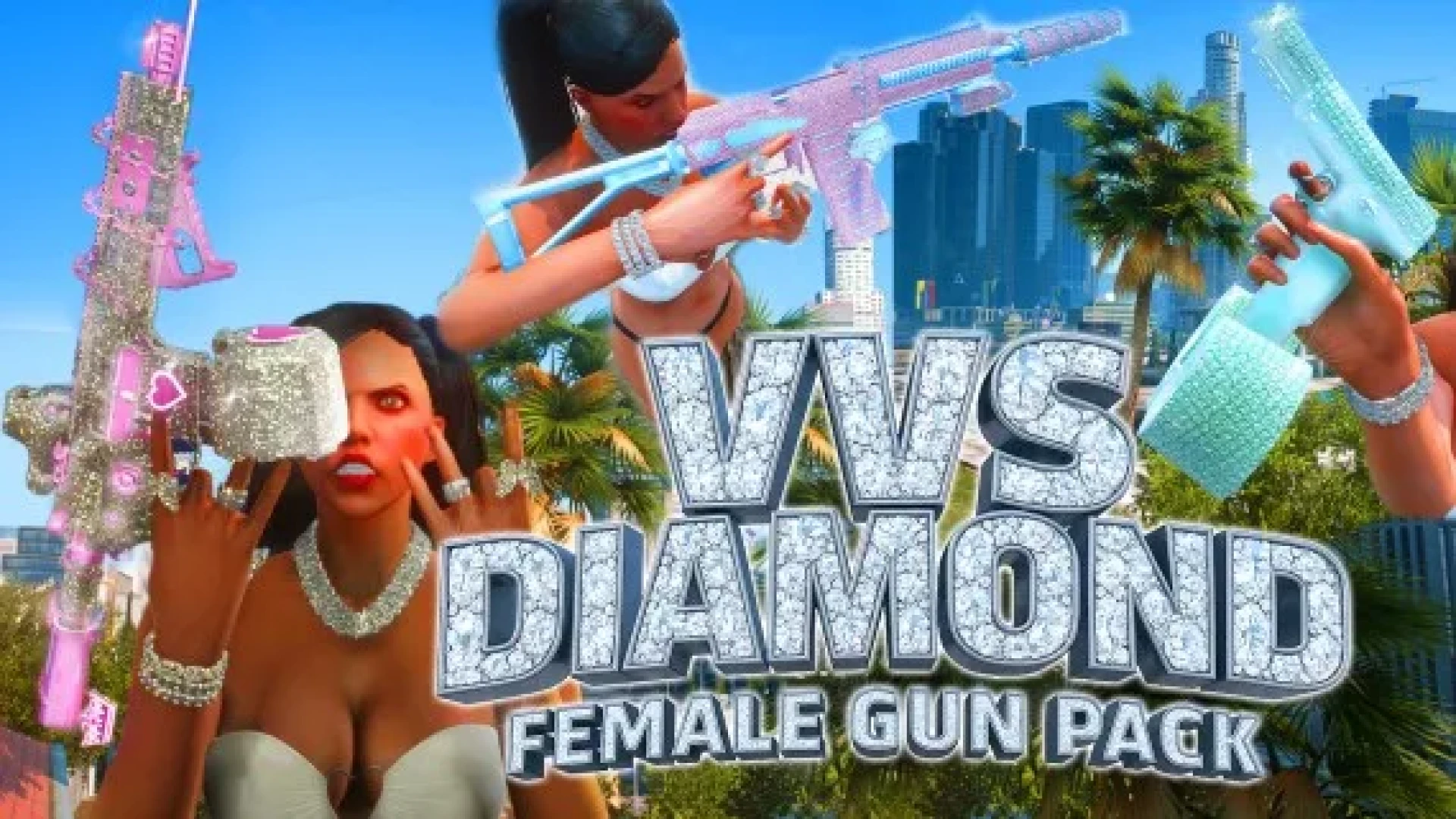 Female gun pack showing stylish feminine weapon skins in FiveM