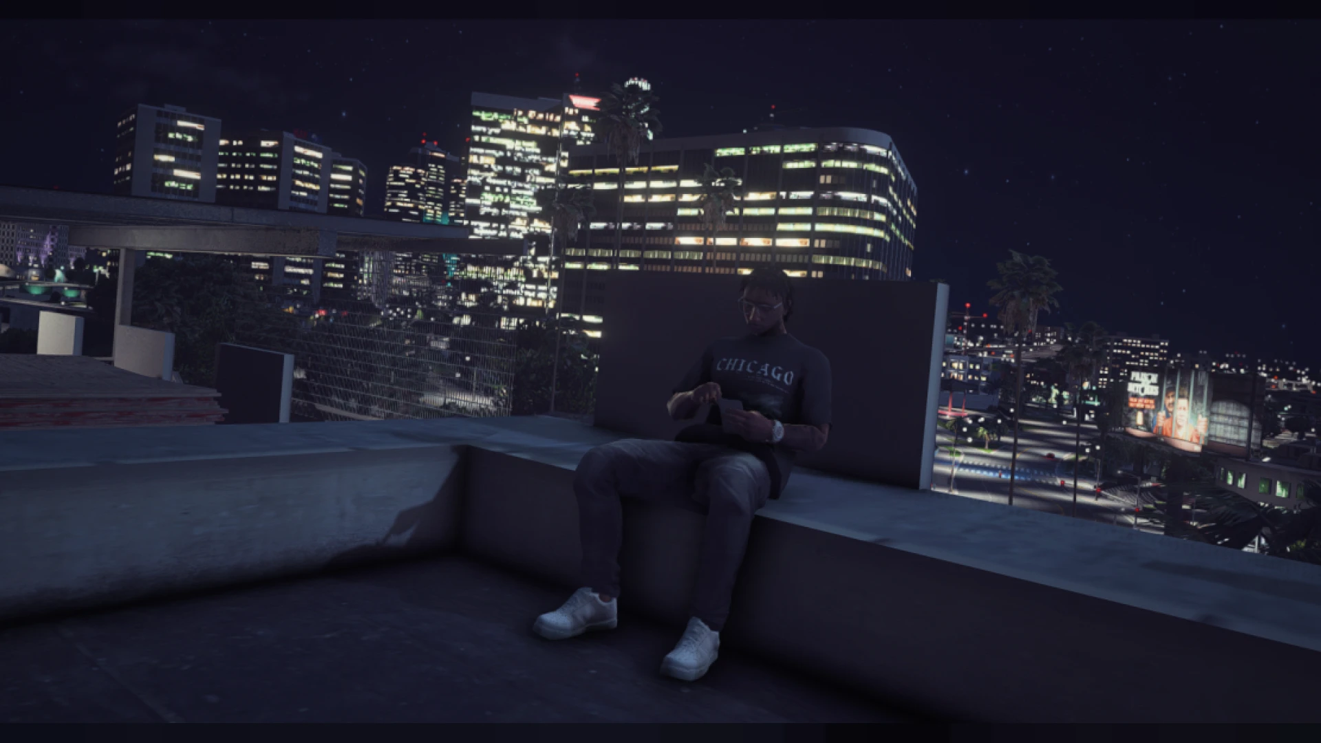 W Szn Preset vibrant daytime reshade look across a FiveM highway — view 2