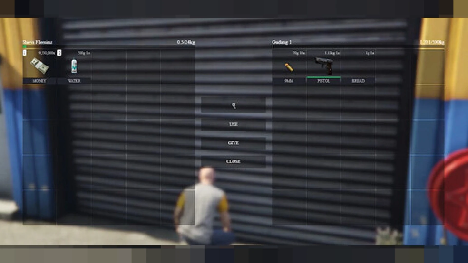 Warehouse system storage stash interface in a FiveM server — view 2