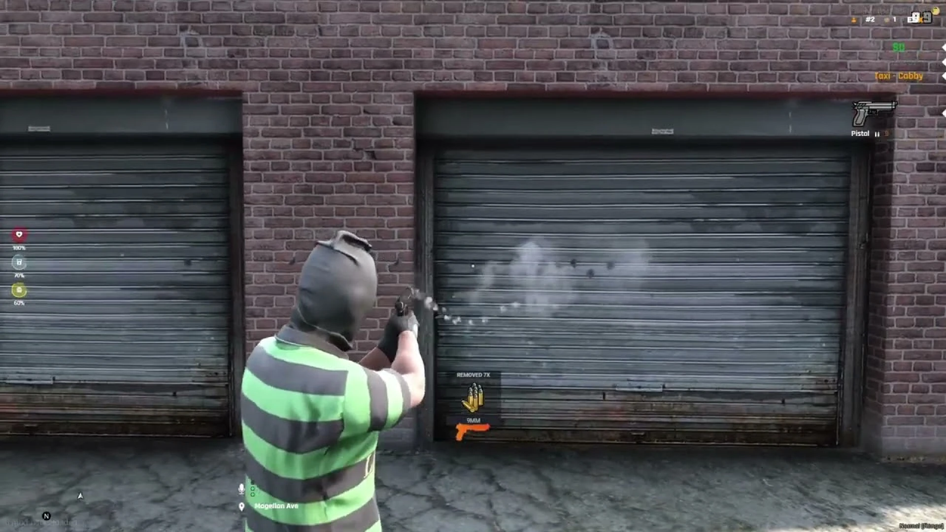 Weapon smoke rising from a hot gun barrel in FiveM — view 2