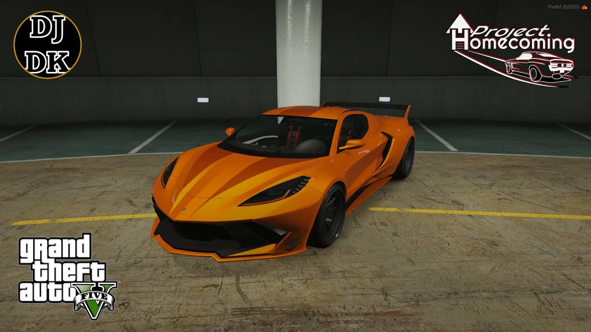 Widebody Corvette C8 Amani Custom parked in a FiveM showroom — view 2