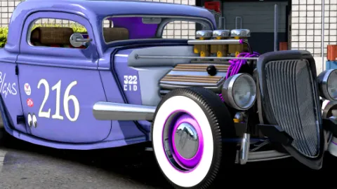 1934 Ford Hot Rat Roddebadged front view - FiveM real-brand car