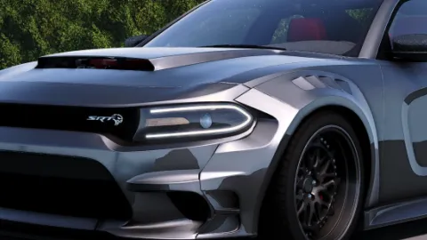 2020 Dodge Charger Shirokai Widebody Whipple front view - FiveM tuned car