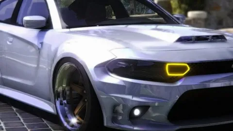 2021 Dodge Charger Scat Pack Shirokai Widebody front view - FiveM tuned car