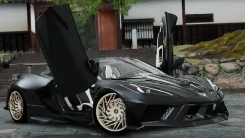 2021 Widebody Corvette C8 Amani Custom front view - FiveM tuned car