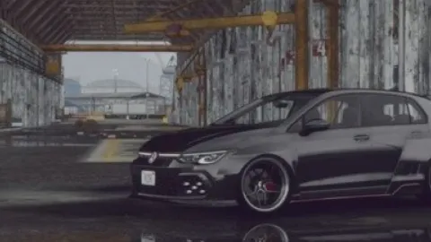 2022 VW Golf 8 Widebody Custom front view - FiveM tuned car