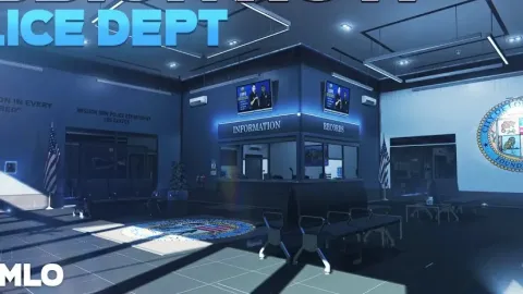 3DMarket Police Station V4 MLO interior view - FiveM police and sheriff MLO