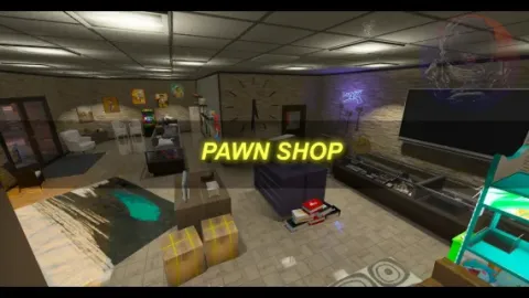 Pawn shop MLO interior with display cases and a service counter — FiveM MLO