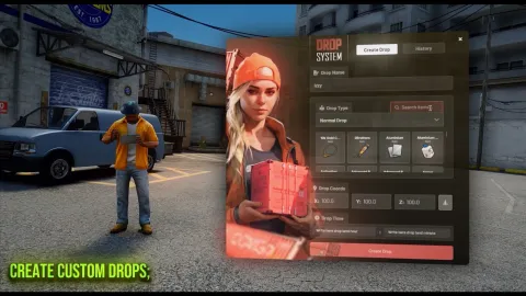 Airdrop system crate falling with smoke in FiveM — view 2