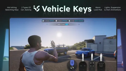 Vehicle keys system lockpick minigame on a car in FiveM — view 2