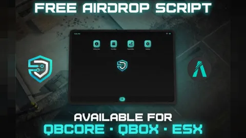 Airdrop script supply crate landing with smoke on a FiveM map