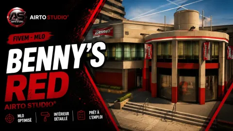 Airto Studio Bennys Red MLO - mechanic and garage MLO for FiveM GTA 5 roleplay
