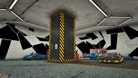 Burton lsc mlo tuning garage interior with vehicle bays in FiveM — view 2