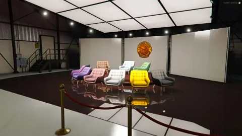 Modern armchair prop placed in a furnished FiveM interior — view 2