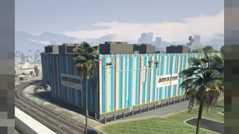 Amazon warehouse retexture interior with shelving and loading docks — FiveM MLO