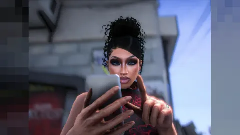 Amira Female Skin applied to MP female face in FiveM — view 2