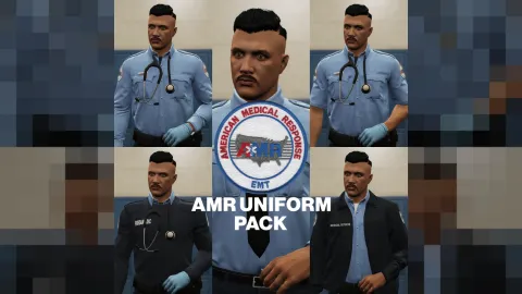 AMR uniform pack paramedic clothing on FiveM EMS freemode character