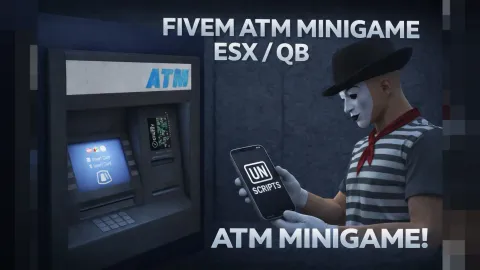 ATM robbery script minigame cracking a cash machine in FiveM