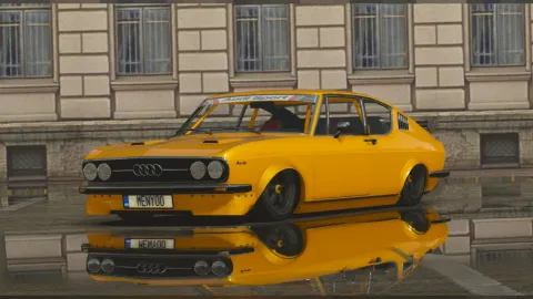 Classic Audi 100 Coupe parked on a quiet FiveM street
