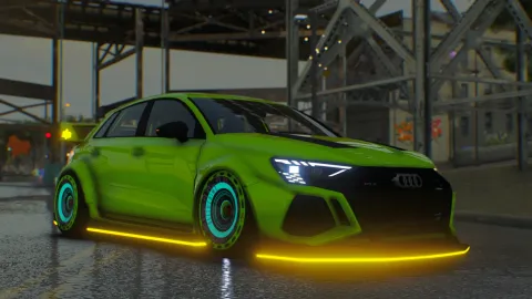 Audi RS3 2022 Sportback parked on a FiveM city corner