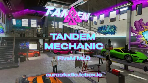 Tandem Car Mechanic MLO workshop bays in FiveM