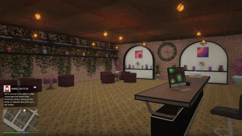Bakery coffee mlo interior with display cases and seating in FiveM — view 2