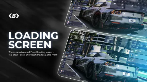 Balbo loading screen showing music player and leaderboard in FiveM