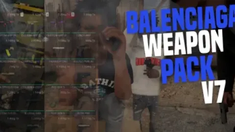 Balenciaga Weapons Pack V7 preview - FiveM weapon pack