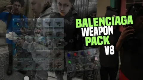 Balenciaga Weapons Pack V8 - weapon pack for FiveM GTA 5 roleplay