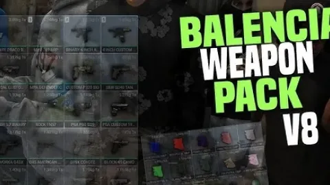 Balenciaga Weapons Pack V8 preview - FiveM weapon pack