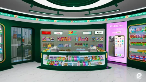 Banana Dev 247 Supermarket v2 MLO interior view - FiveM restaurant and business MLO