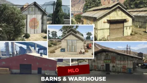 Barns and warehouse rural property with storage bays and open yard — FiveM MLO