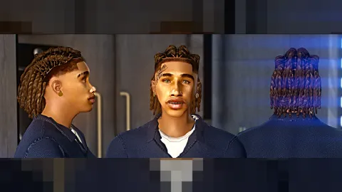 Barrel twists hair styled on a FiveM MP male character