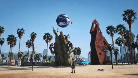 Beach Climbing Challenge coastal parkour course and platforms in FiveM