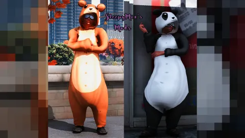 Bear costume worn by an MP Male character in FiveM