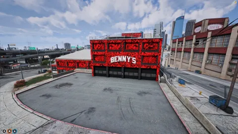 Bennys mechanic mlo retro garage interior with lifts in FiveM