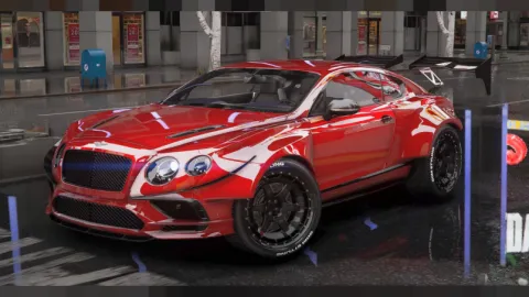 Bentley Spire FiveM luxury grand tourer add-on vehicle outside a hotel