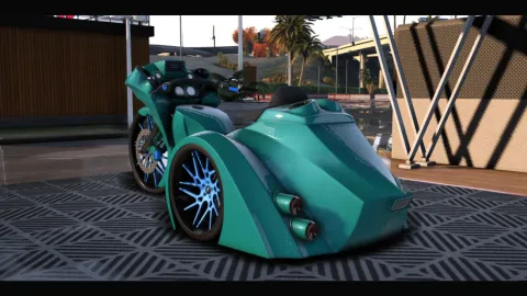 Bike BAGGER TRIKE 2019 Debadged GodzGift front view - FiveM motorcycle