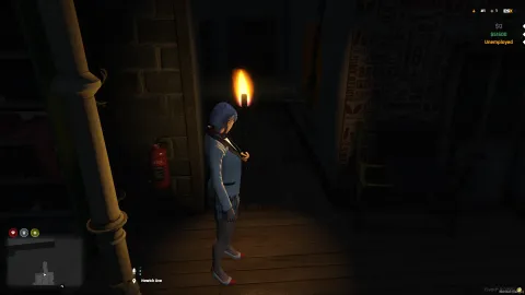 Blackout torch animation showing a character holding a lit torch in FiveM
