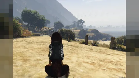 Bloodhound dog ped standing alert in a FiveM roleplay server — view 2