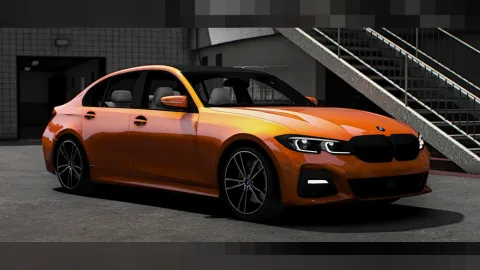 BMW 3 Series G20 sedan on a FiveM highway