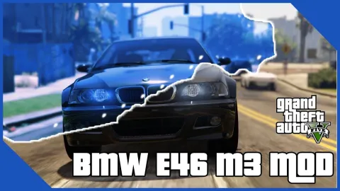 BMW E46 M3 FiveM car mod front three-quarter view — view 2