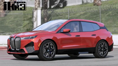 BMW iX3 electric SUV FiveM add-on car parked in the city
