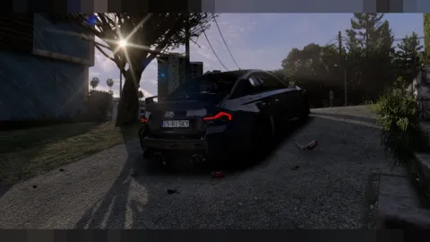 BMW M2 G87 FiveM coupe with aggressive tuning and animated lights — view 2